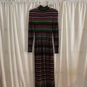 Vintage 60's 70's mod metallic wool party dress